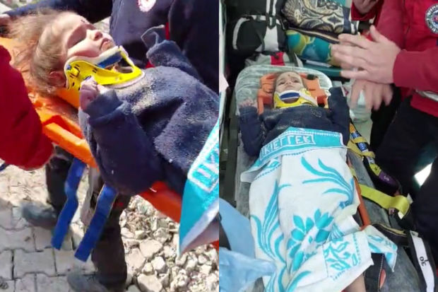 Türkiyədə 150 saat sonra dağıntılar altından 3 yaşlı qız sağ çıxarılıb